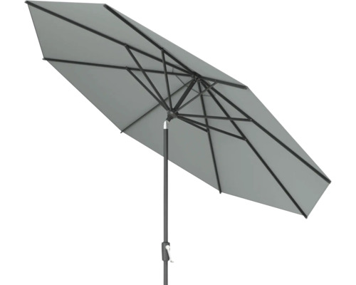 Umbrelă de soare dreptunghiulară gri cu mecanism de manivelă