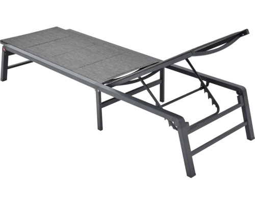 Șezlong de grădină reglabil cu tapițerie textilă