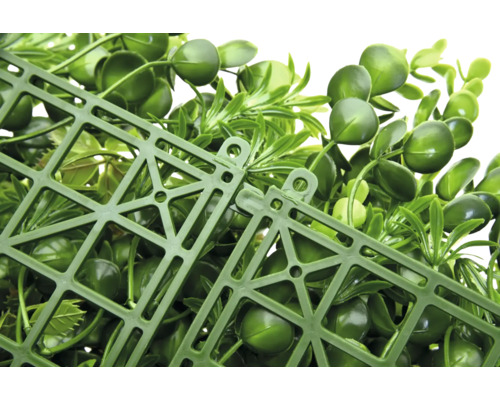 Panou de gazon artificial cu frunze și grilaj din plastic