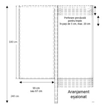 Desen tehnic al unui element de scară cu dimensiuni