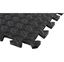 Covoraș negru de protecție a podelei, interconectat, cu model diamantat