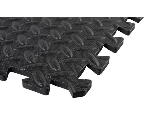 Covoraș negru de protecție a podelei, interconectat, cu model diamantat