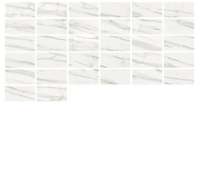 Aranjament de plăci de perete cu aspect de marmură.