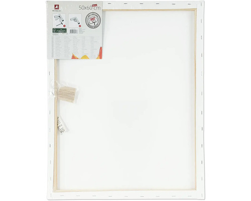 Pânză de pictură cu dimensiunile 50x60 cm, acoperită cu pânză din bumbac 100%