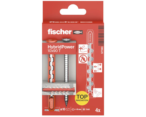 Dibluri Fischer HybridPower 10x90 T, pachet de patru