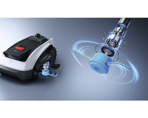 Robot de tuns iarba cu motorul ilustrat