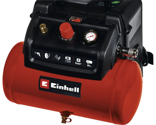Compresor Einhell cu rezervor de 6 litri și presiune de 8 bari