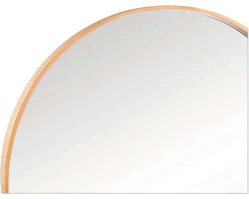 Detaliu al unei oglinzi rotunde cu ramă din lemn