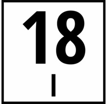 Numărul 18 pe indicatorul rutier