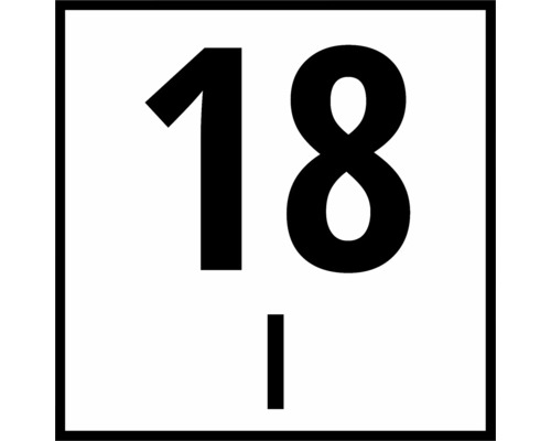 Numărul 18 pe indicatorul rutier