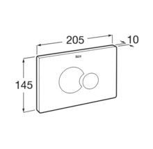 Schiță a unei plăci de acționare cu dimensiunile de 205 x 145 x 10 milimetri