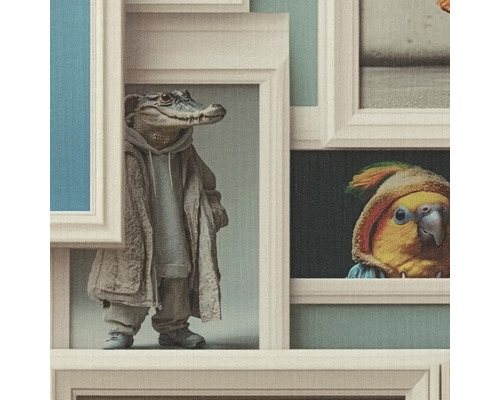 Tapetă cu motive de animale în rame foto