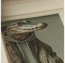 Imagine decorativă a unui aligator cu hanorac