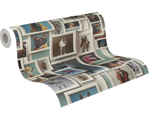 Rola de tapet cu motive animale în rame foto