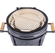 Grătar ceramic cu grătar și mânere din bambus