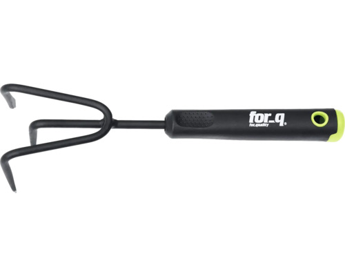 Cultivator cu trei dinți și mâner din plastic cu logo-ul For_q