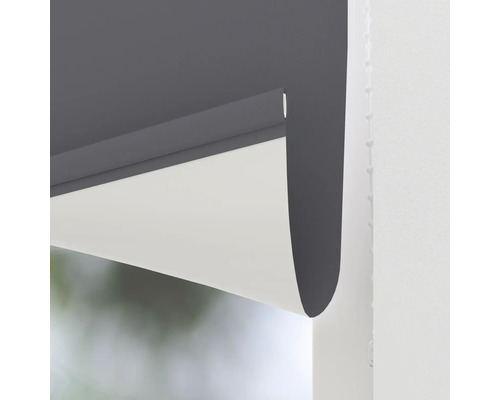 Rulou cu carcasă gri și material alb