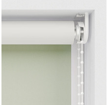 Rulou verde cu lanț la fereastră