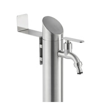 Stâlp de apă pentru grădină din oțel inoxidabil, cu robinet și raft