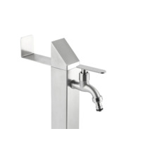 Punct de alimentare cu apă pentru grădină din oțel inoxidabil cu robinet și racord pentru dispozitive