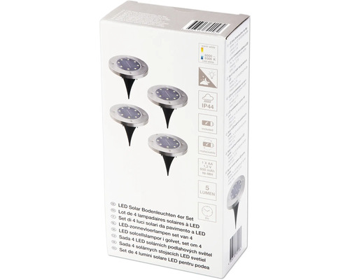 Set de 4 lămpi solare cu LED pentru podea, ambalaj