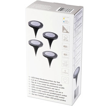 Set de patru lumini solare de podea cu LED în ambalaj