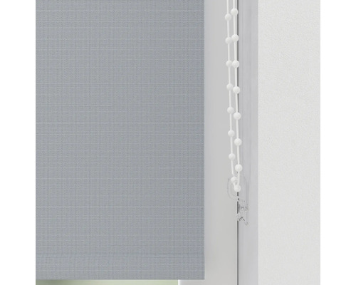 Rulou gri din material textil cu lanț pentru decorarea ferestrelor
