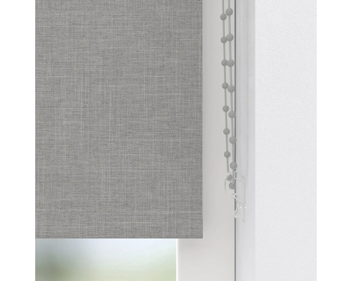 Rulou gri pe fereastră cu șnur