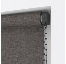 Prim-plan cu jaluzea rulou gri la fereastră