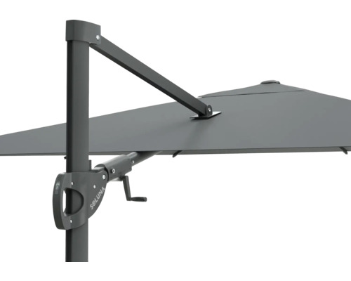 Imagine detaliată cu o umbrelă de soare cu mecanism de manivelă