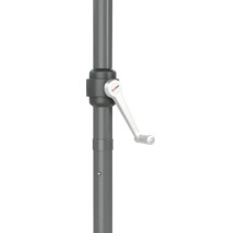 Vizualizare detaliată a unui suport de umbrelă de soare cu mecanism de manivelă