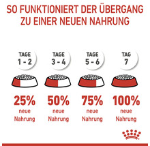 Informații despre tranziția la o nouă hrană pentru animale de companie pe parcursul a șapte zile