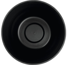 Ghiveci negru de flori văzut de sus