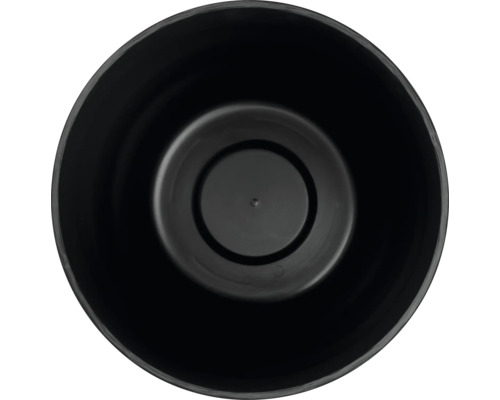 Ghiveci negru de flori văzut de sus