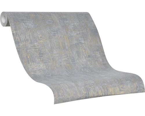 Rola de tapet cu model abstract în gri și auriu