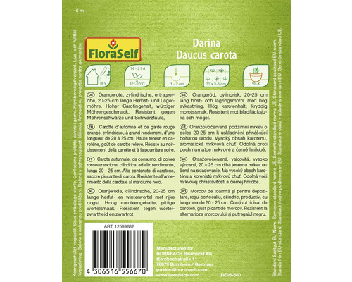 Pachet de semințe de morcovi Darina Daucus Carota