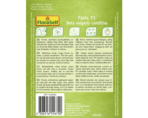 Pachet de semințe de sfeclă roșie FloraSelf Pablo F1