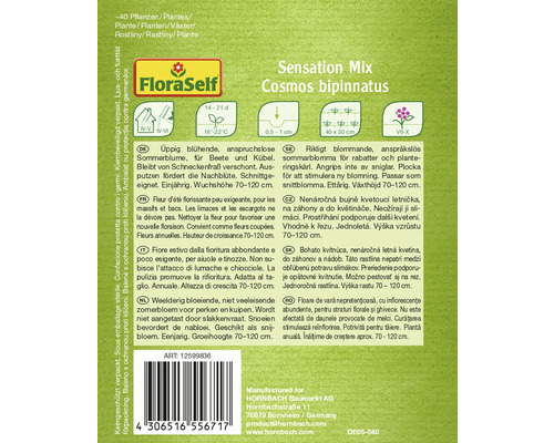 Ambalaj semințe de flori de vară Cosmos bipinnatus Sensation Mix