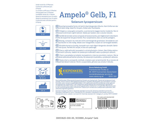 Informații despre plantele de tomate galbene Ampelo F1