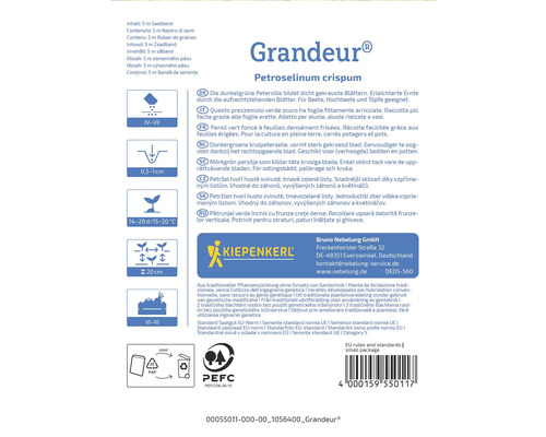 Informații despre cultivarea pătrunjelului creț Grandeur