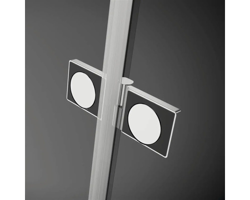 Cadă de duș, imagine detaliată: balama cu elemente rotunde