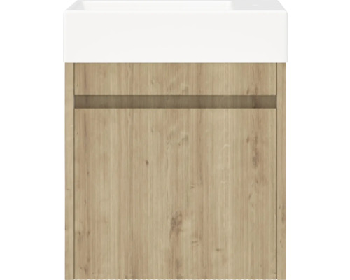 Dulap de bază pentru lavoar cu decor de lemn și lavoar