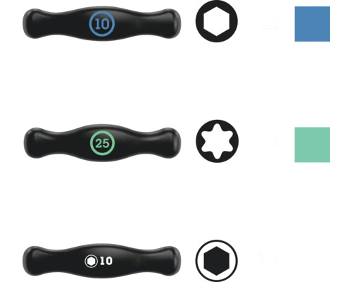 Mai multe mânere de șurubelniță cu atașamente diferite