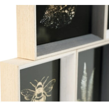 Tablou decorativ de perete cu motive vegetale și ramă din lemn