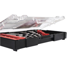 Set de burghie într-o cutie deschisă cu capac transparent