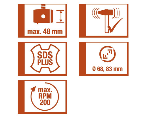 Set carote pentru zidărie Pattfield 68-83mm, 6 piese | HORNBACH