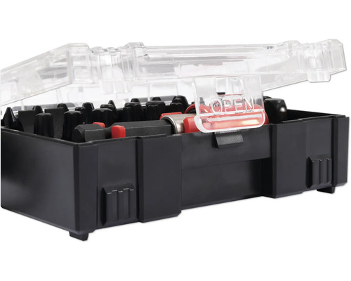 Set de biți în carcasă neagră cu capac transparent