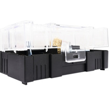 Set de perii în cutie de depozitare neagră cu capac transparent