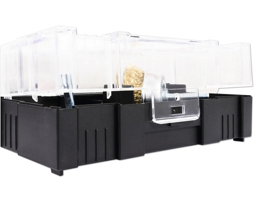 Set de perii în cutie de depozitare neagră cu capac transparent