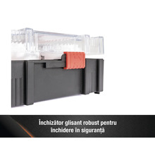 Cutie de scule cu capac transparent și închidere